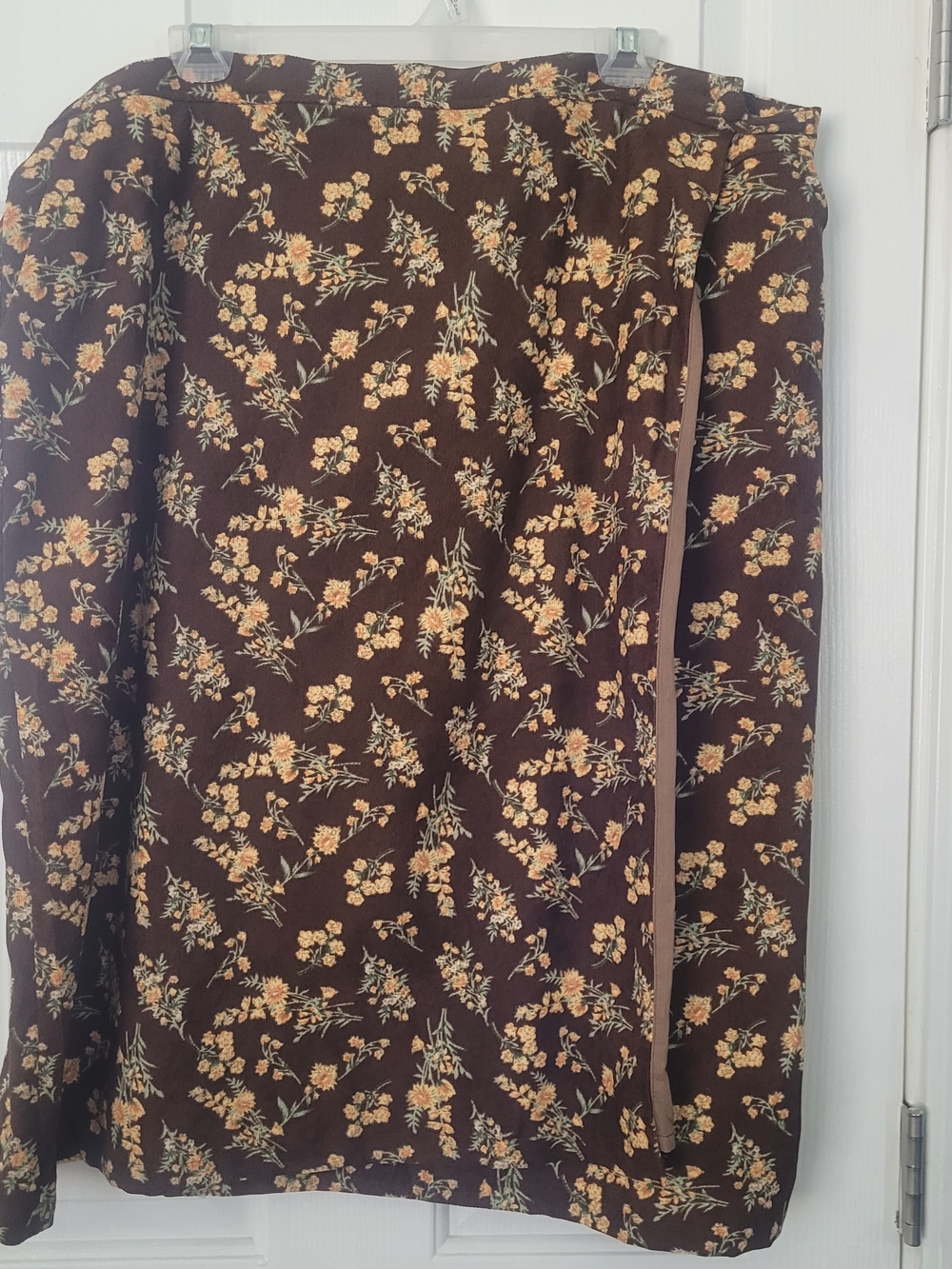 Women’s Floral Brown Wrap Skirt